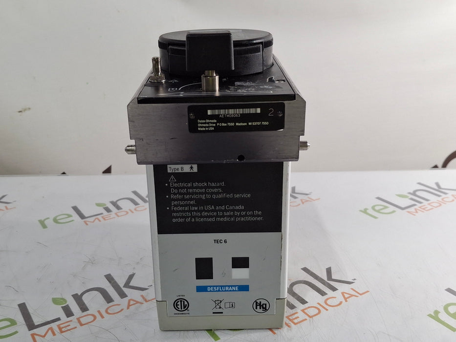 Datex-Ohmeda Tec 6 Plus Desflurane Vaporizer