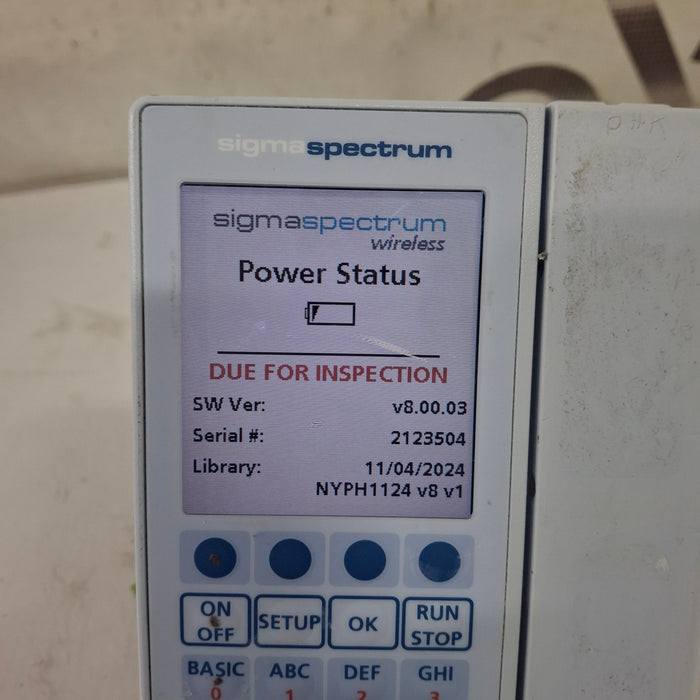 Baxter Sigma Spectrum 8.00.03 w/o Battery Infusion Pump