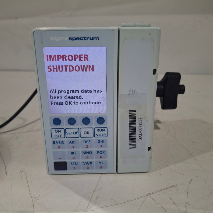 Baxter Baxter Sigma Spectrum 8.00.03 w/o Battery Infusion Pump Infusion Pump reLink Medical