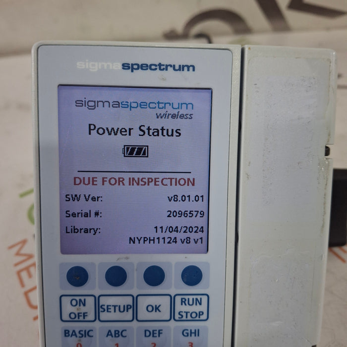 Baxter Sigma Spectrum 8.01.01 w/o Battery Infusion Pump