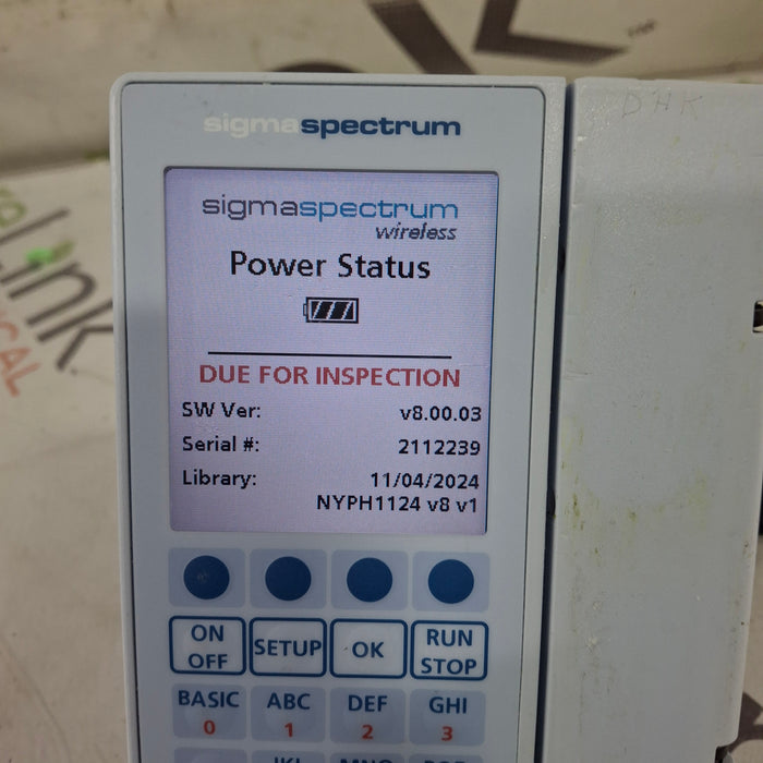 Baxter Sigma Spectrum 8.00.03 w/o Battery Infusion Pump