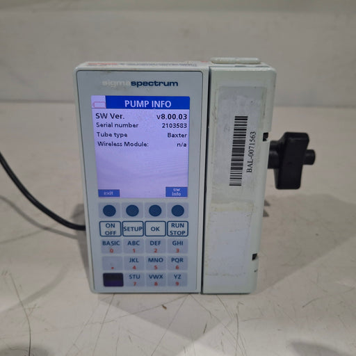 Baxter Baxter Sigma Spectrum 8.00.03 w/o Battery Infusion Pump Infusion Pump reLink Medical