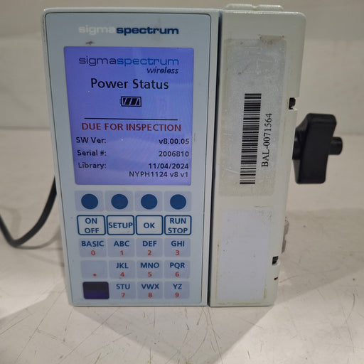 Baxter Baxter Sigma Spectrum 8.00.05 w/o Battery Infusion Pump Infusion Pump reLink Medical