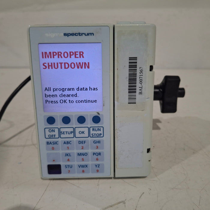 Baxter Baxter Sigma Spectrum 8.00.03 w/o Battery Infusion Pump Infusion Pump reLink Medical