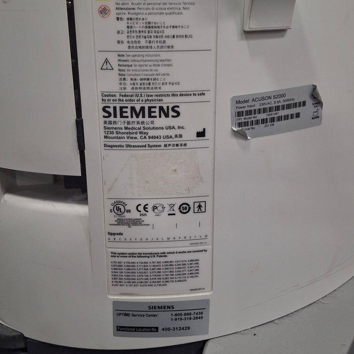 Siemens Siemens Acuson S2000 Ultrasound Ultrasound reLink Medical