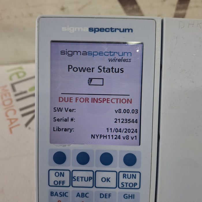 Baxter Sigma Spectrum 8.00.03 w/o Battery Infusion Pump