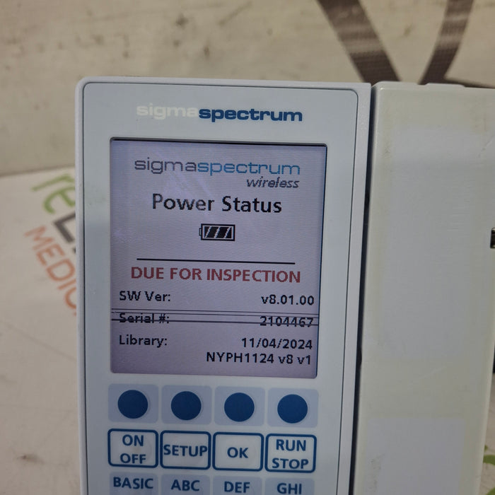 Baxter Sigma Spectrum 8.01.00 w/o Battery Infusion Pump