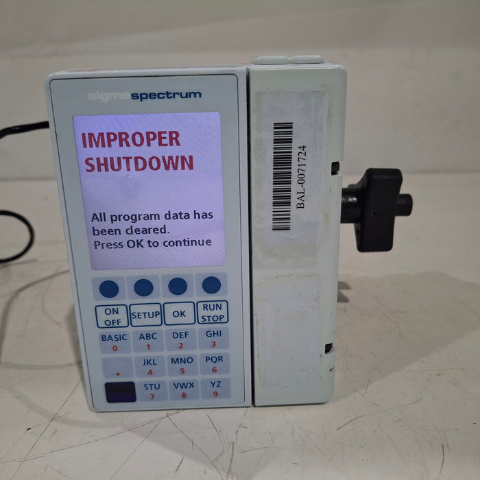 Baxter Baxter Sigma Spectrum 8.00.05 w/o Battery Infusion Pump Infusion Pump reLink Medical