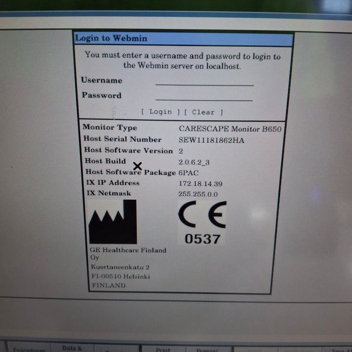 GE Healthcare GE Healthcare Carescape B650 Post Anesthesia Care Patient Monitor Patient Monitors reLink Medical