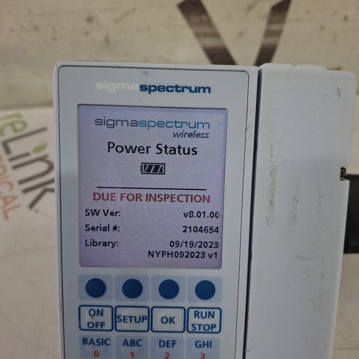 Baxter Baxter Sigma Spectrum 8.01.00 w/o Battery Infusion Pump Infusion Pump reLink Medical