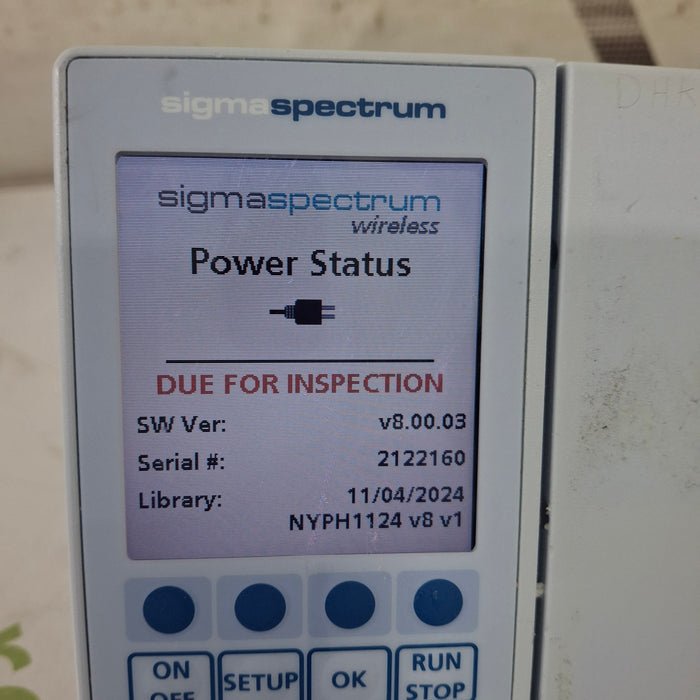 Baxter Sigma Spectrum 8.00.03 w/o Battery Infusion Pump