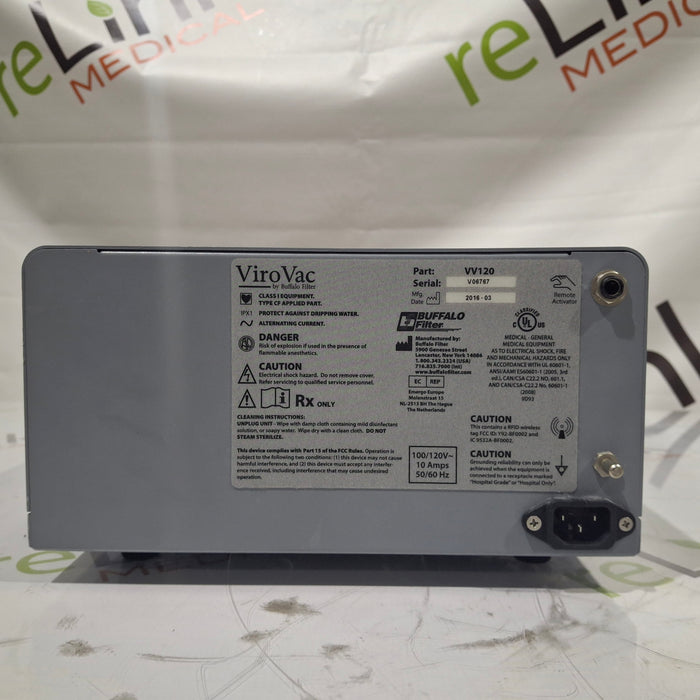 Buffalo Filter Buffalo Filter ViroVac Smoke Evacuation System Surgical Equipment reLink Medical