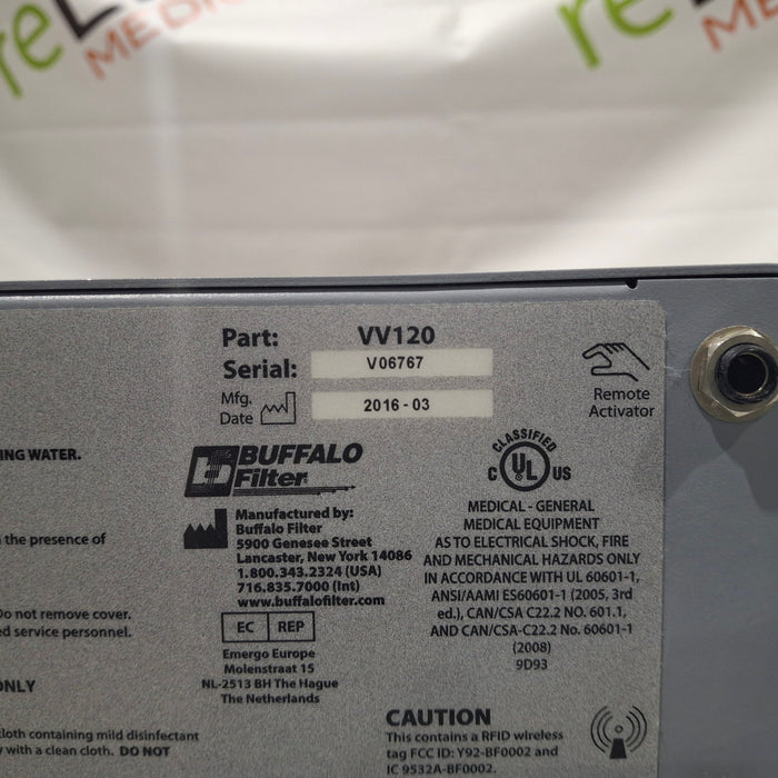 Buffalo Filter Buffalo Filter ViroVac Smoke Evacuation System Surgical Equipment reLink Medical