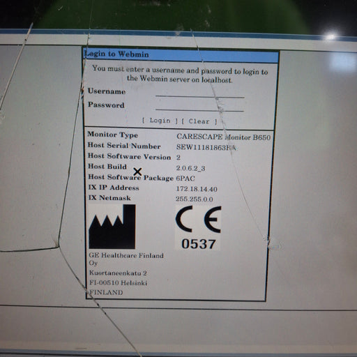GE Healthcare GE Healthcare Carescape B650 Post Anesthesia Care Patient Monitor Patient Monitors reLink Medical