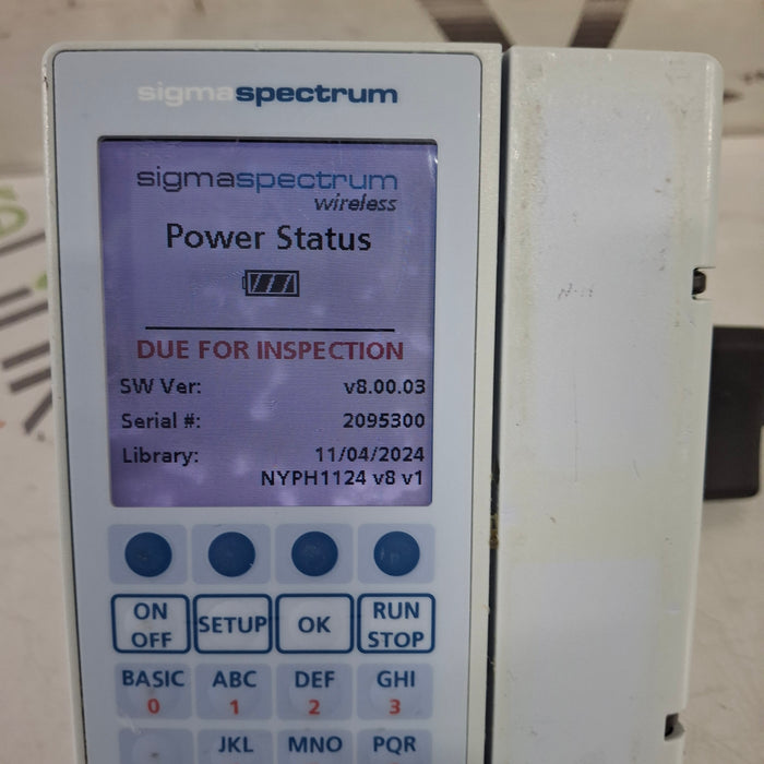 Baxter Sigma Spectrum 8.00.03 w/o Battery Infusion Pump