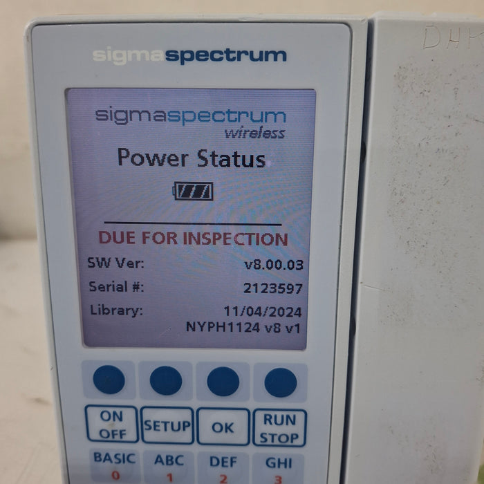 Baxter Sigma Spectrum 8.00.03 w/o Battery Infusion Pump