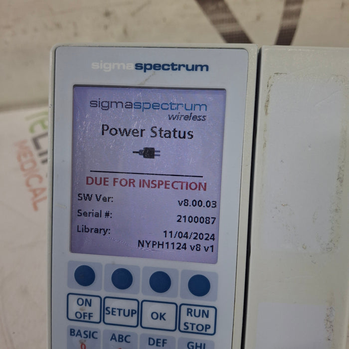 Baxter Sigma Spectrum 8.00.03 w/o Battery Infusion Pump
