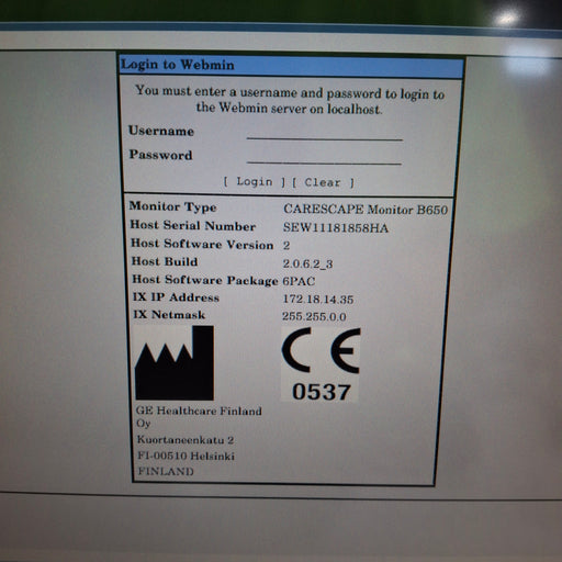 GE Healthcare GE Healthcare Carescape B650 Post Anesthesia Care Patient Monitor Patient Monitors reLink Medical
