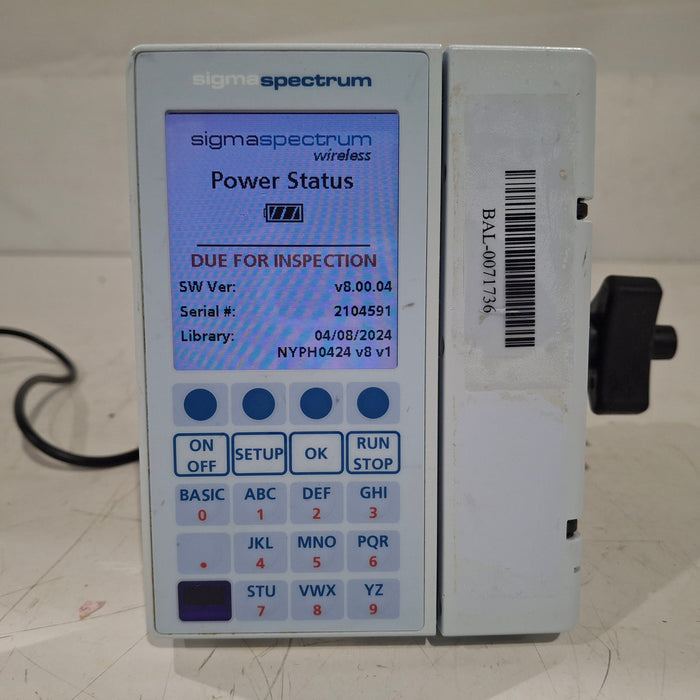 Baxter Baxter Sigma Spectrum 8.00.04 w/o Battery Infusion Pump Infusion Pump reLink Medical
