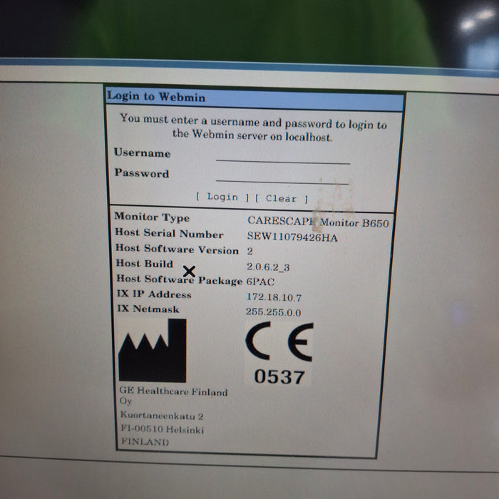 GE Healthcare GE Healthcare Carescape B650 Post Anesthesia Care Patient Monitor Patient Monitors reLink Medical