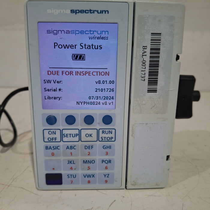 Baxter Sigma Spectrum 8.01.00 w/o Battery Infusion Pump