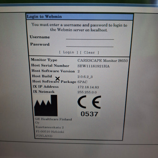 GE Healthcare GE Healthcare Carescape B650 Post Anesthesia Care Patient Monitor Patient Monitors reLink Medical