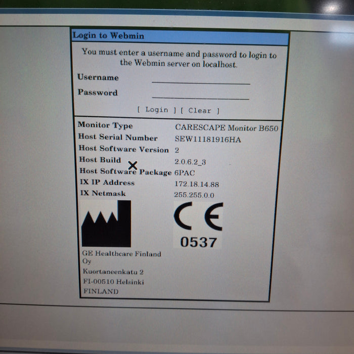 GE Healthcare GE Healthcare Carescape B650 Post Anesthesia Care Patient Monitor Patient Monitors reLink Medical