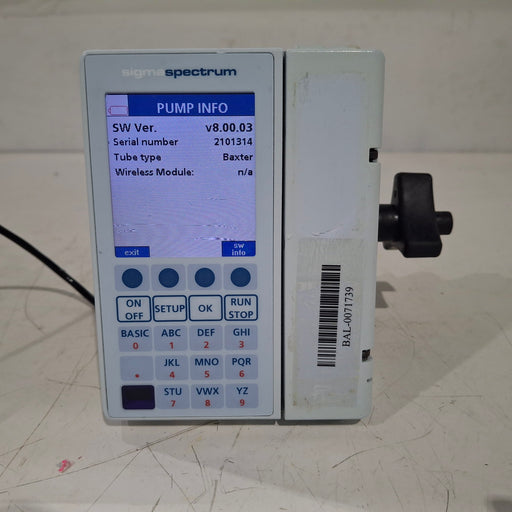 Baxter Baxter Sigma Spectrum 8.00.03 w/o Battery Infusion Pump Infusion Pump reLink Medical