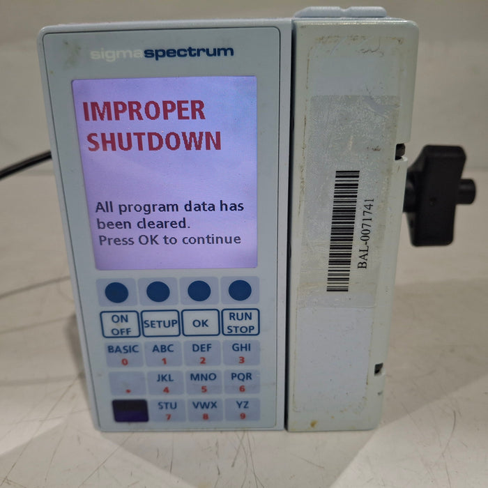 Baxter Sigma Spectrum 8.01.00 w/o Battery Infusion Pump