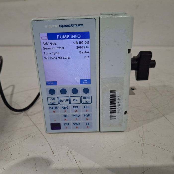Baxter Baxter Sigma Spectrum 8.00.03 w/o Battery Infusion Pump Infusion Pump reLink Medical