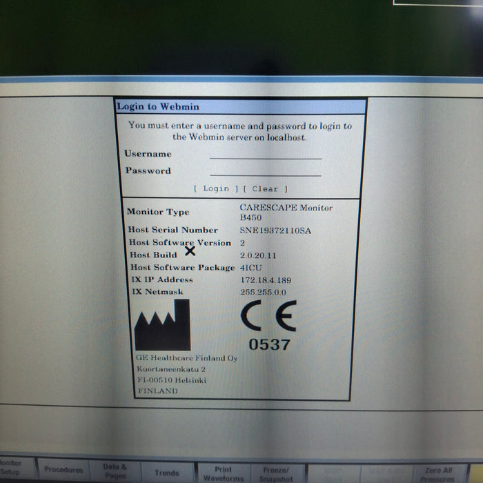 GE Healthcare GE Healthcare Carescape B450 Critical Care Patient Monitor Patient Monitors reLink Medical