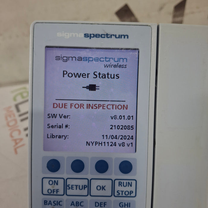 Baxter Sigma Spectrum 8.01.01 w/o Battery Infusion Pump