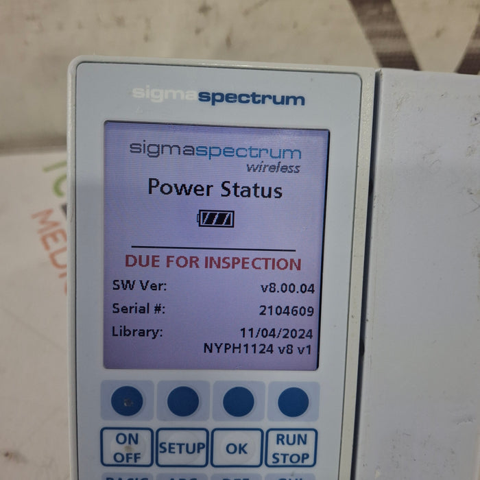Baxter Sigma Spectrum 8.00.04 w/o Battery Infusion Pump