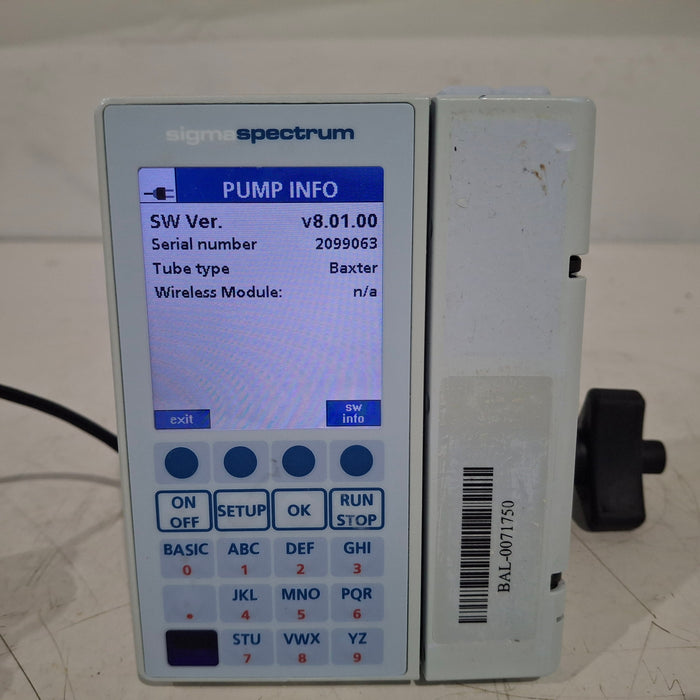 Baxter Baxter Sigma Spectrum 8.01.00 w/o Battery Infusion Pump Infusion Pump reLink Medical
