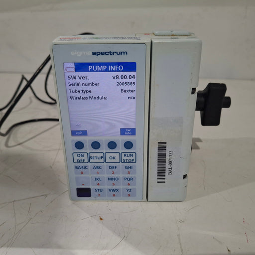 Baxter Baxter Sigma Spectrum 8.00.04 w/o Battery Infusion Pump Infusion Pump reLink Medical