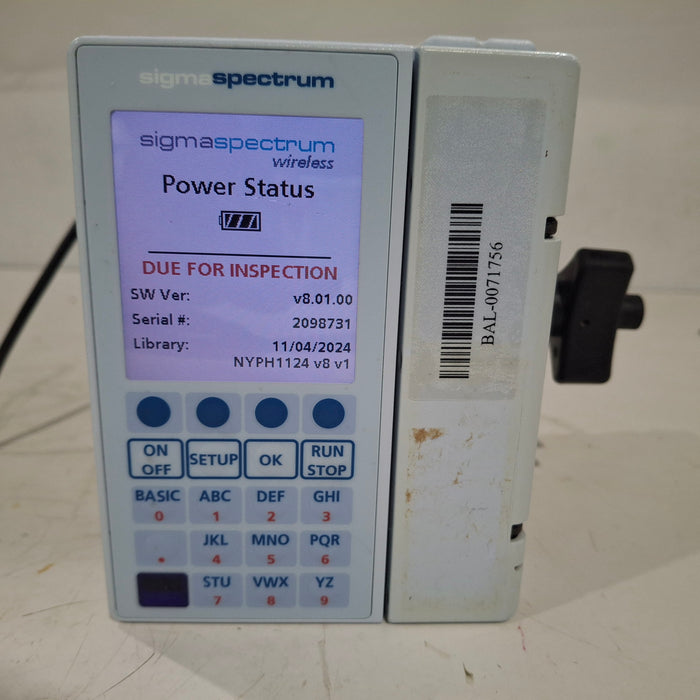 Baxter Sigma Spectrum 8.01.00 w/o Battery Infusion Pump