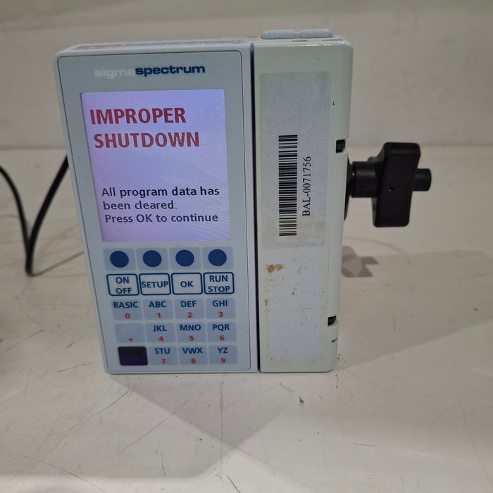 Baxter Sigma Spectrum 8.01.00 w/o Battery Infusion Pump