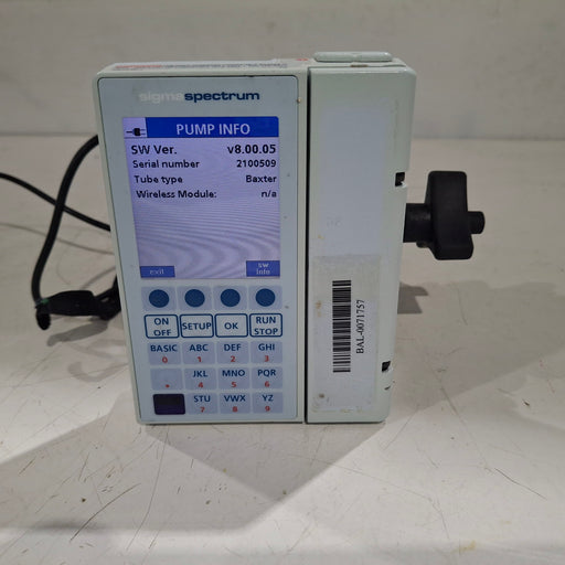 Baxter Baxter Sigma Spectrum 8.00.05 w/o Battery Infusion Pump Infusion Pump reLink Medical