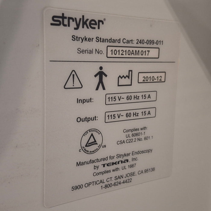 Stryker Stryker 240-099-011 Standard Cart Medical Furniture reLink Medical