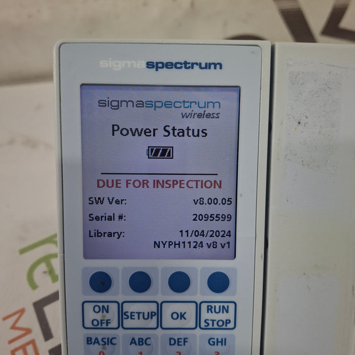 Baxter Sigma Spectrum 8.00.05 w/o Battery Infusion Pump