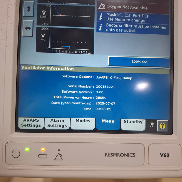 Philips Philips Respironics V60 BiPAP Ventilator Respiratory reLink Medical