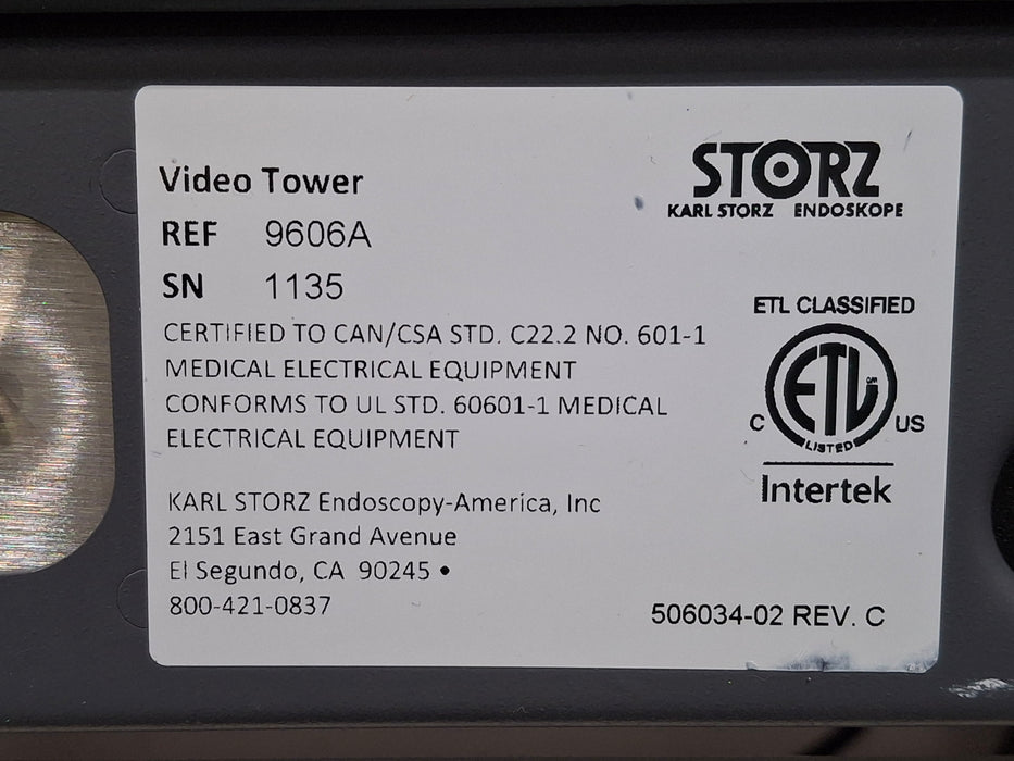 Karl Storz Karl Storz 9606A Video Tower Cart Rigid Endoscopy reLink Medical