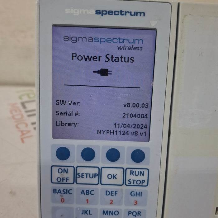 Baxter Sigma Spectrum 8.00.03 w/o Battery Infusion Pump