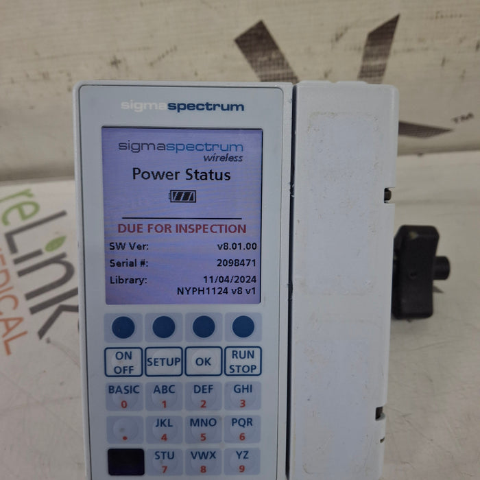 Baxter Sigma Spectrum 8.01.00 w/o Battery Infusion Pump