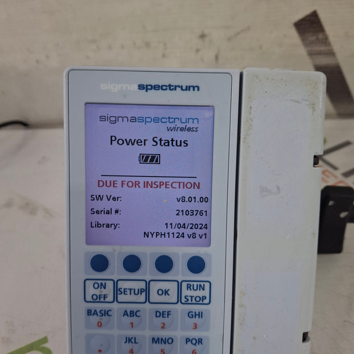 Baxter Sigma Spectrum 8.01.00 w/o Battery Infusion Pump