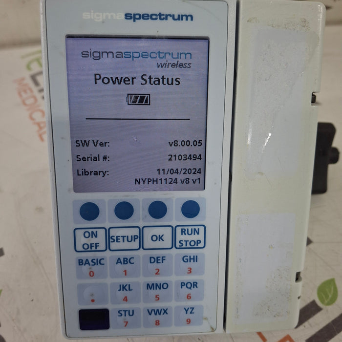 Baxter Sigma Spectrum 8.00.05 w/o Battery Infusion Pump
