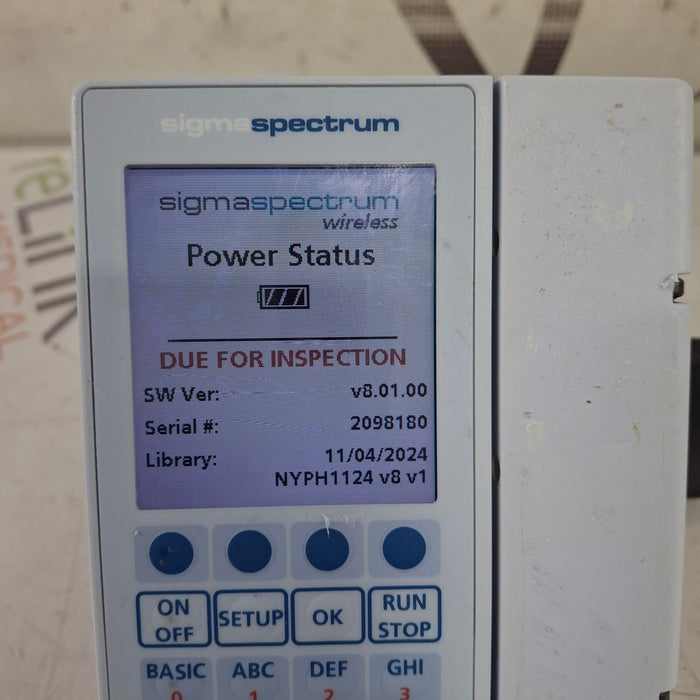 Baxter Sigma Spectrum 8.01.00 w/o Battery Infusion Pump