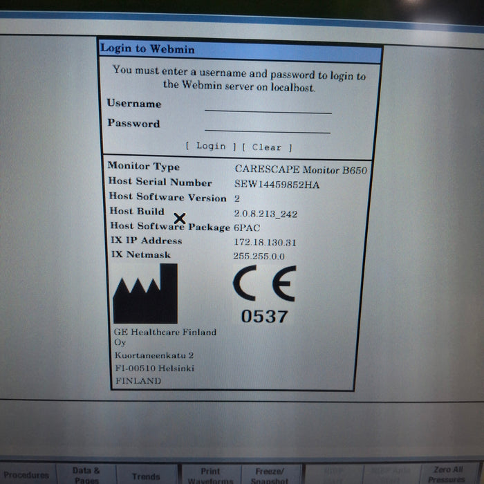 GE Healthcare GE Healthcare Carescape B650 Post Anesthesia Care Patient Monitor Patient Monitors reLink Medical