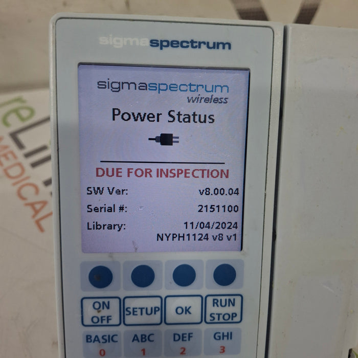 Baxter Sigma Spectrum 8.00.04 w/o Battery Infusion Pump