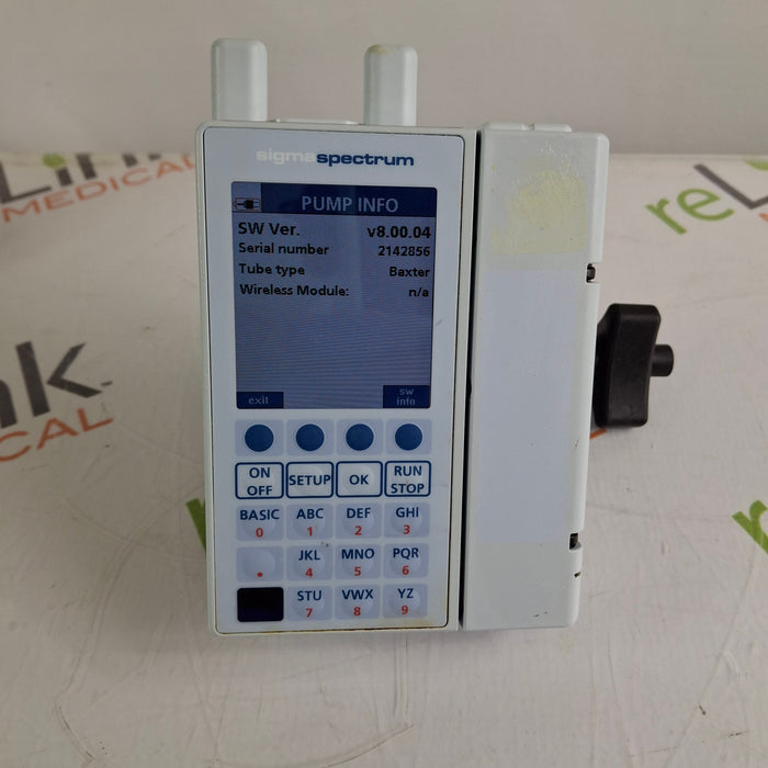 Baxter Baxter Sigma Spectrum 8.00.04 w/ A/B/G/N Battery Infusion Pump Infusion Pump reLink Medical